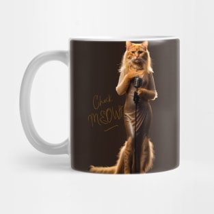 Funny Vintage Cat Singer Check Meowt Mug